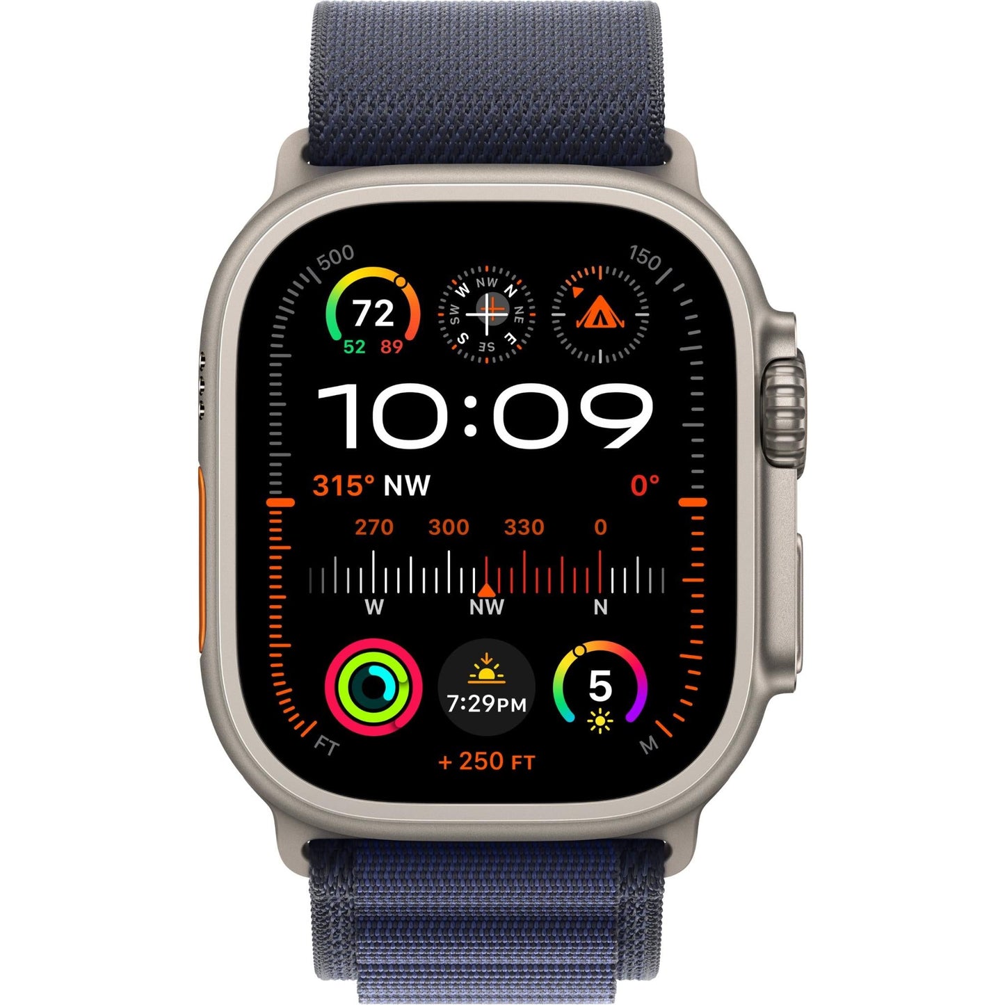 Apple Watch 49mm [Navy] Alpine Loop [Large]-[Black Titanium Finish]