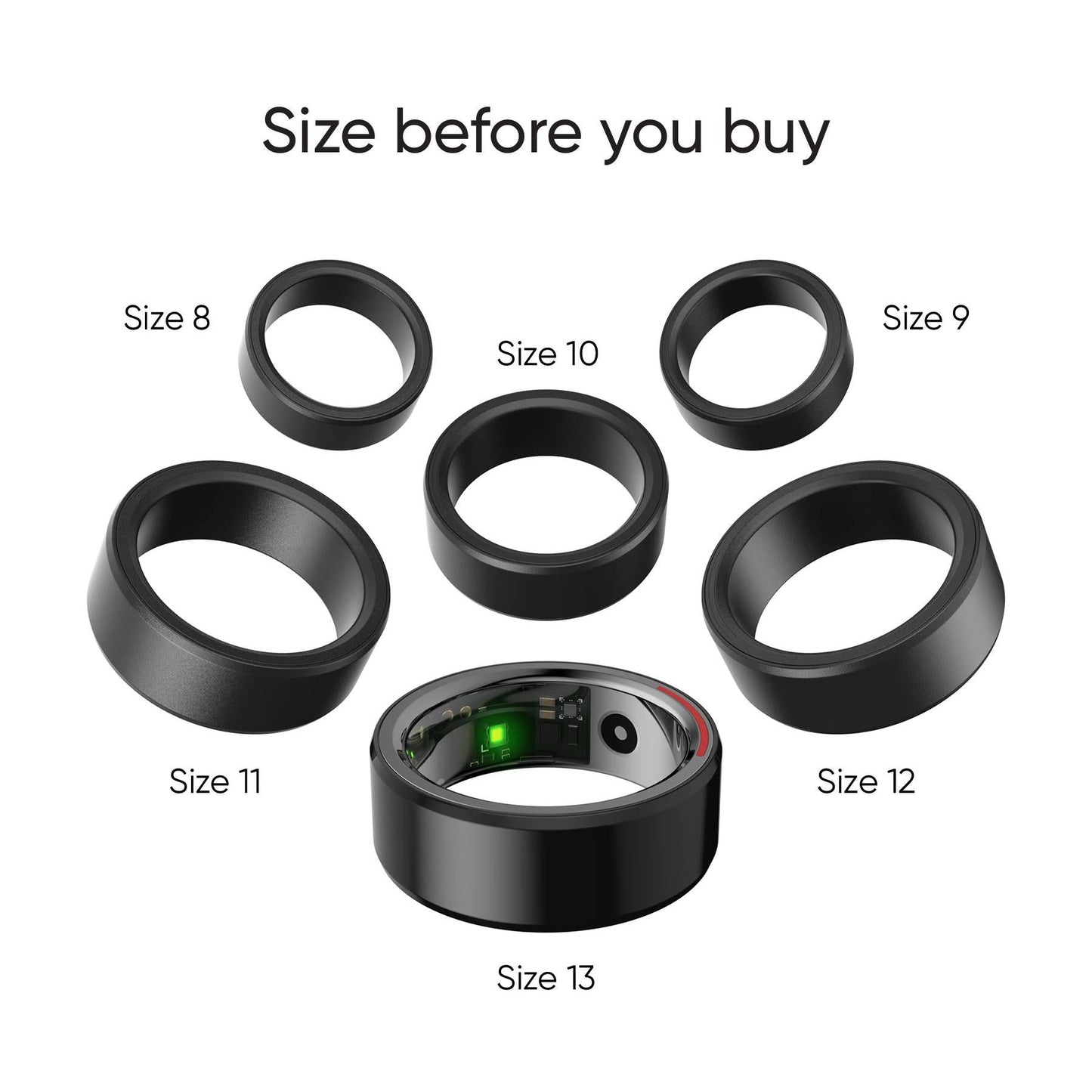 Ryze Element Smart Ring [Size 11] (Black)