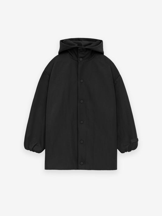 Kids Textured Nylon Hooded Coaches Jacket