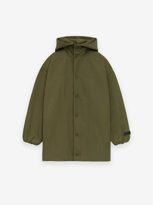 Kids Textured Nylon Hooded Coaches Jacket