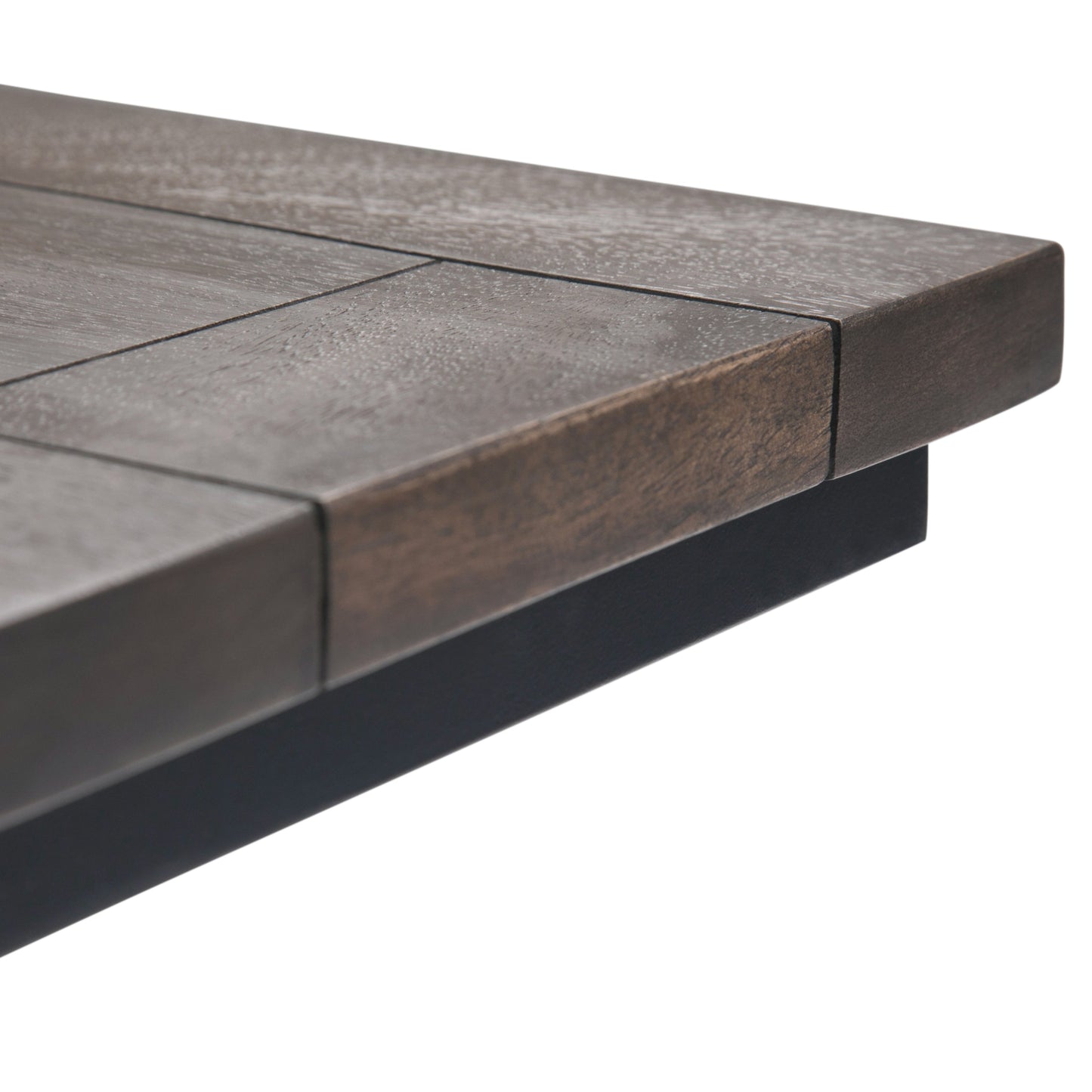 Haloed Side Table with C-Shaped Design and Metal Frame