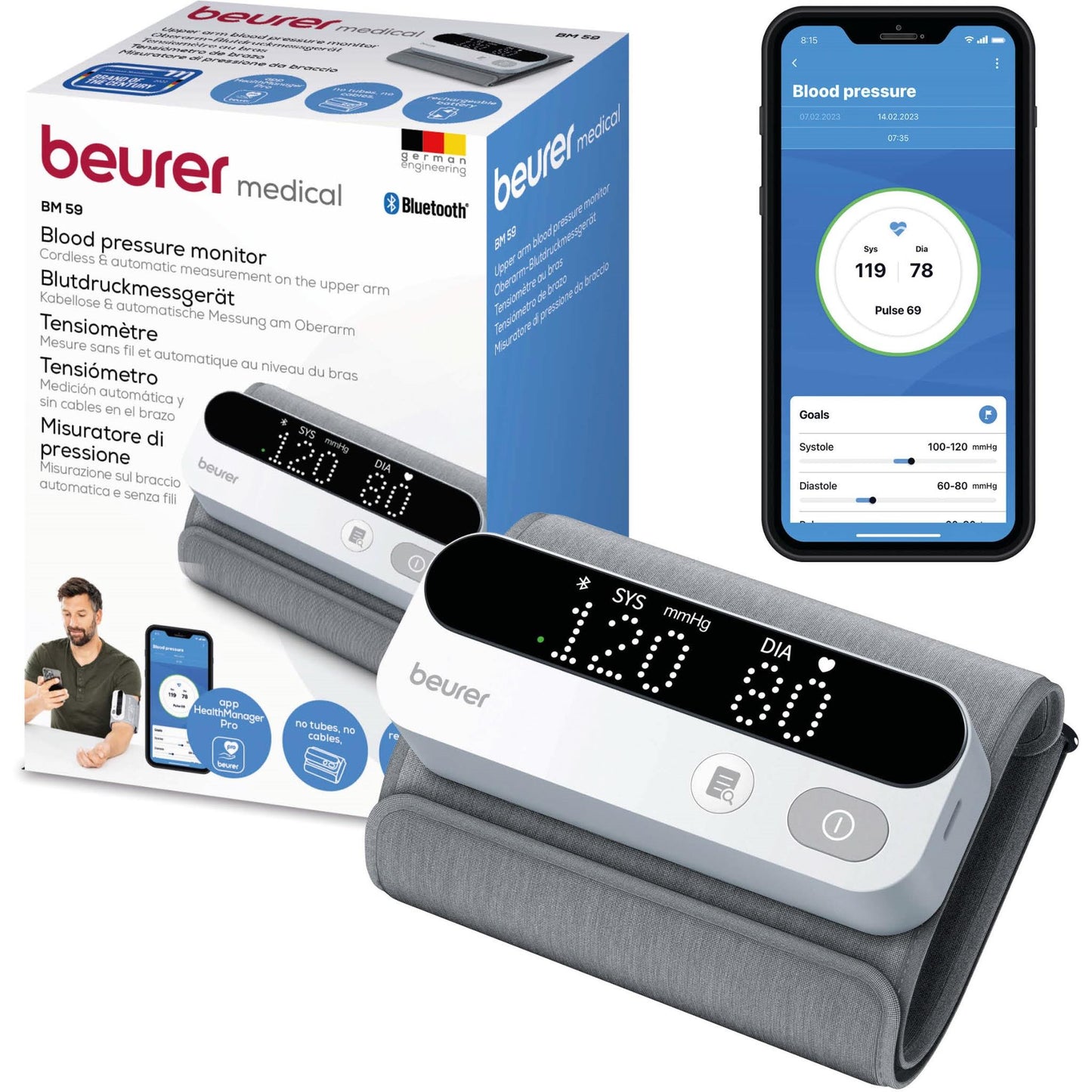 Beurer BM59 Rechargeable Upper Arm Blood Pressure Monitor
