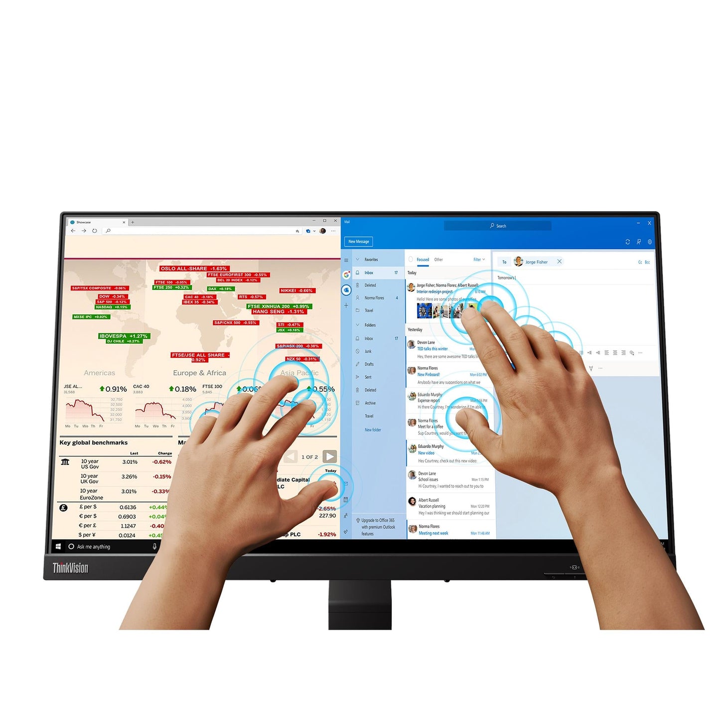 Lenovo ThinkVision T24t-20 23.8" Full HD Touch IPS Monitor