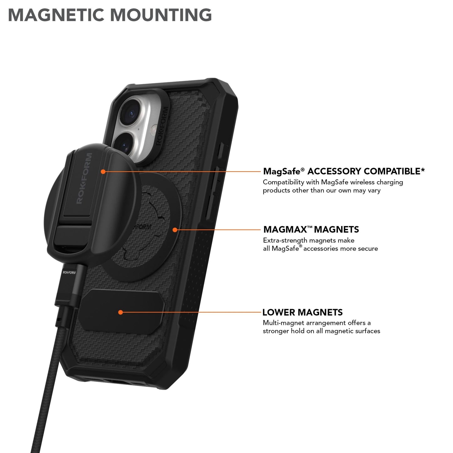Rokform Rugged Case for iPhone 16 (Black)