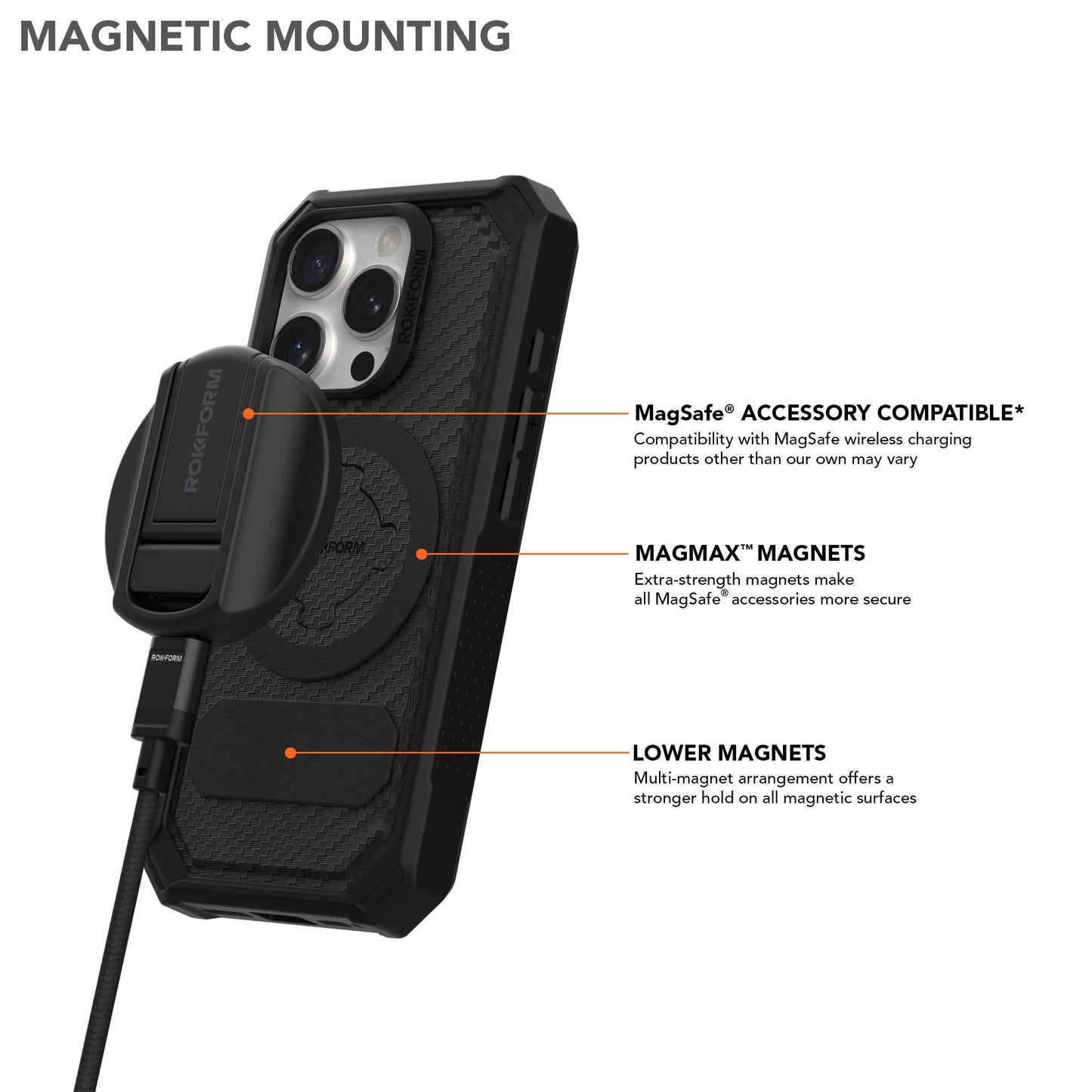 Rokform Rugged Case for iPhone 16 Pro (Black)