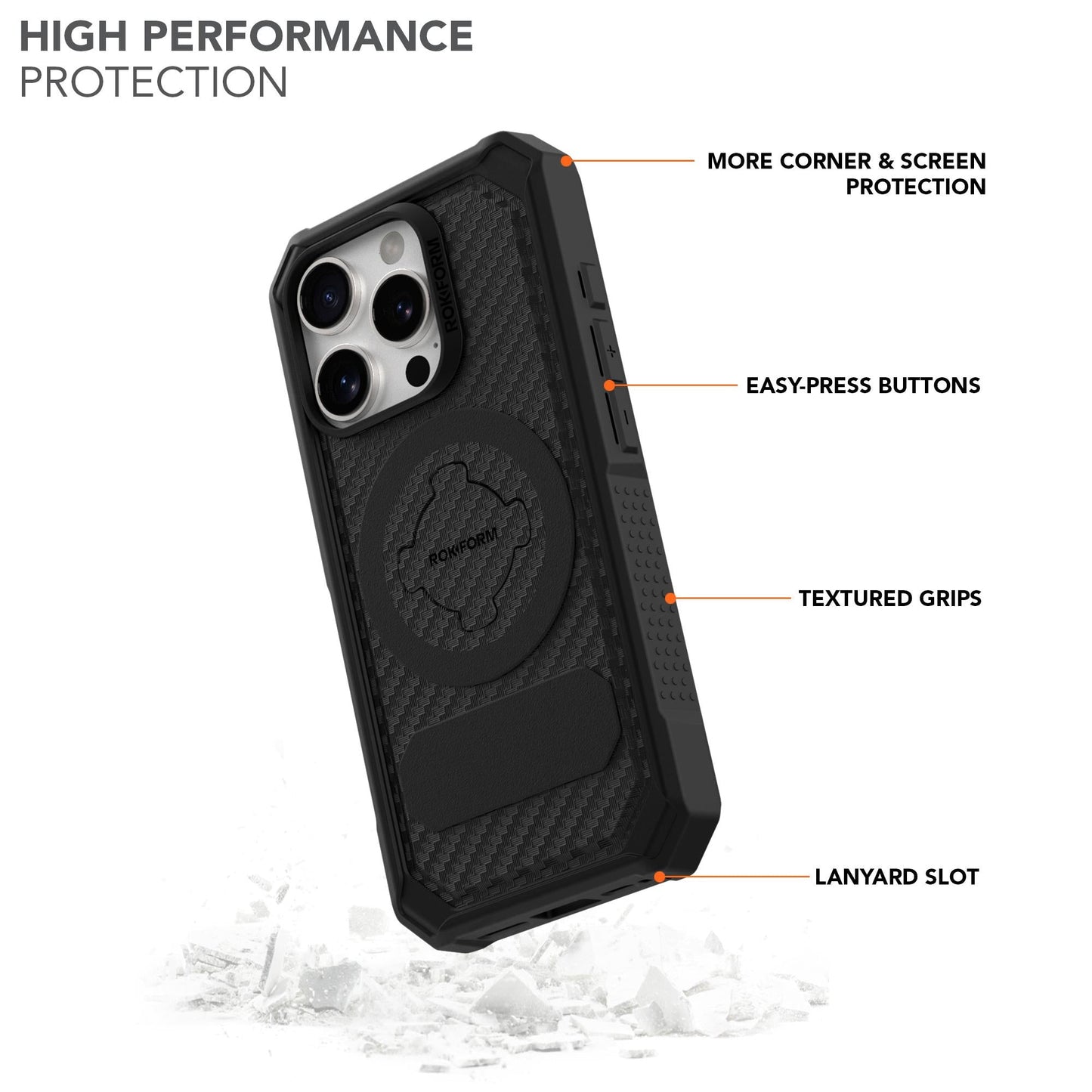 Rokform Rugged Case for iPhone 16 Pro (Black)