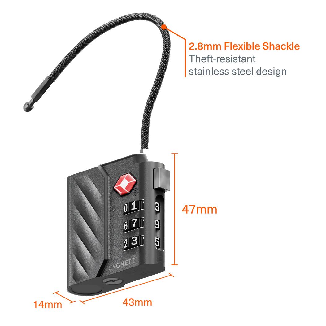 Cygnett Voyager Bluetooth® TravelTag TSA Lock with USB-C Recharging