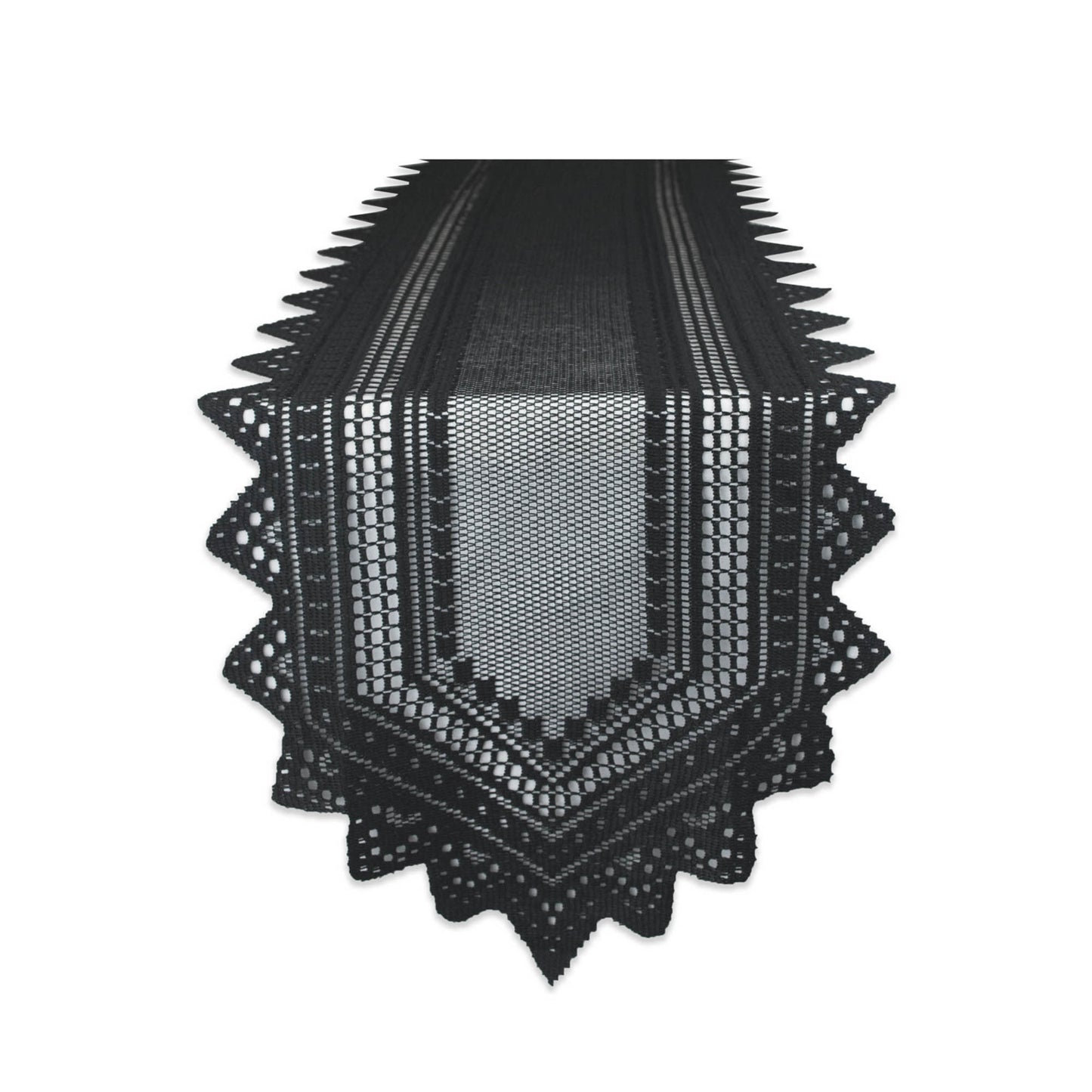 Black Nordic Lace Table Runner 14X72