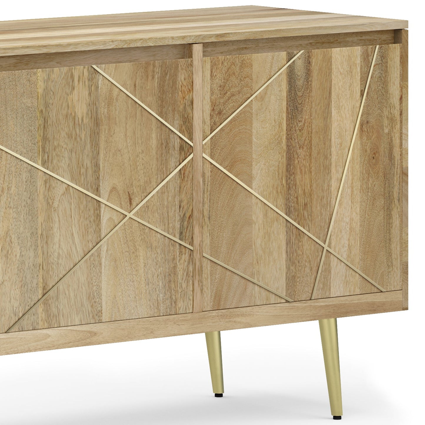 Graceful 3-Door Buffet Cabinet with Adjustable Shelves and Metal Legs