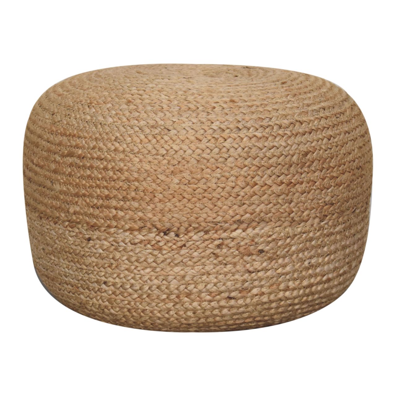 Round Pouf with Handcrafted Design