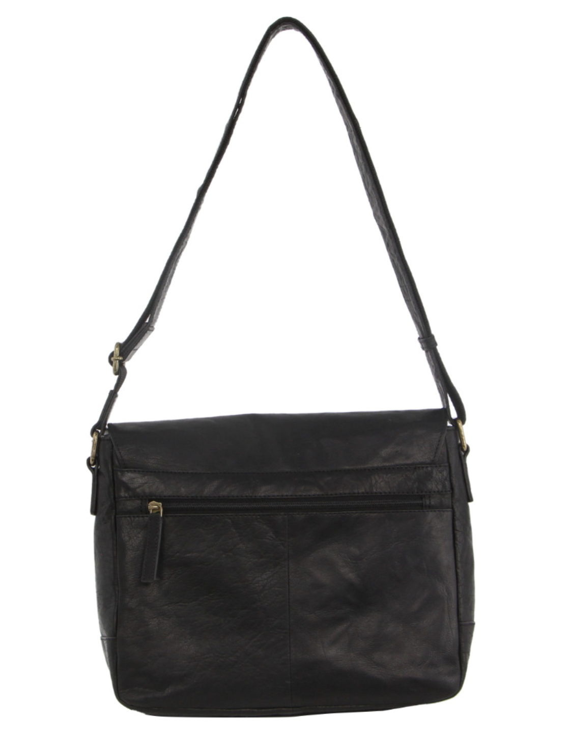 Pierre Cardin Genuine Leather 13" Laptop Messenger Bag (Black)