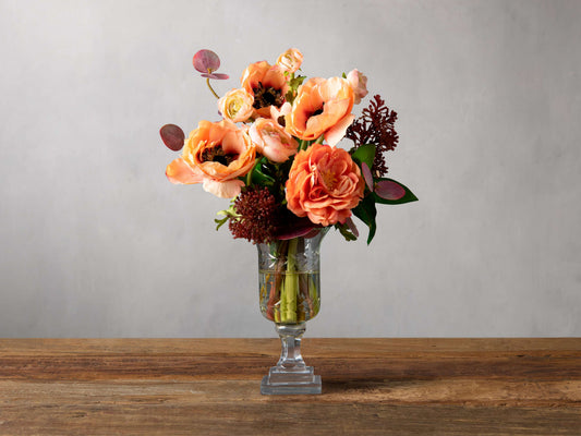 Faux Rich Floral Mix in Cut Glass Vase