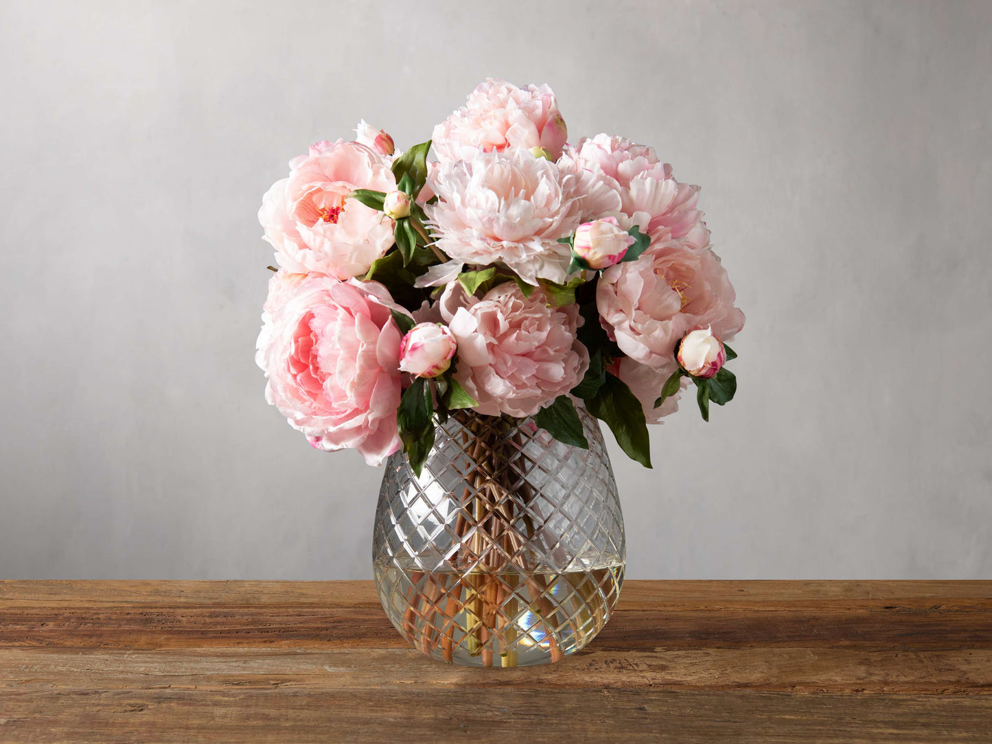 Faux Peony in Cut Glass