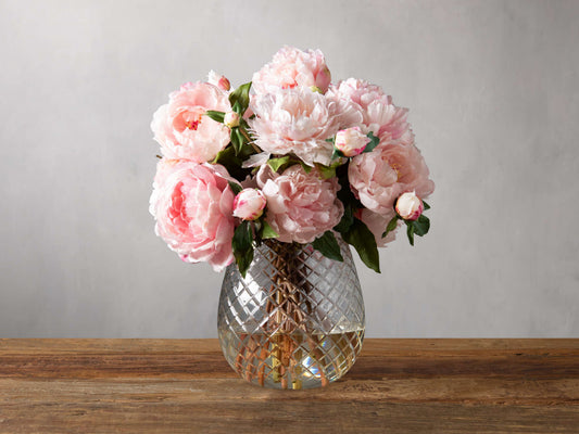 Faux Peony in Cut Glass