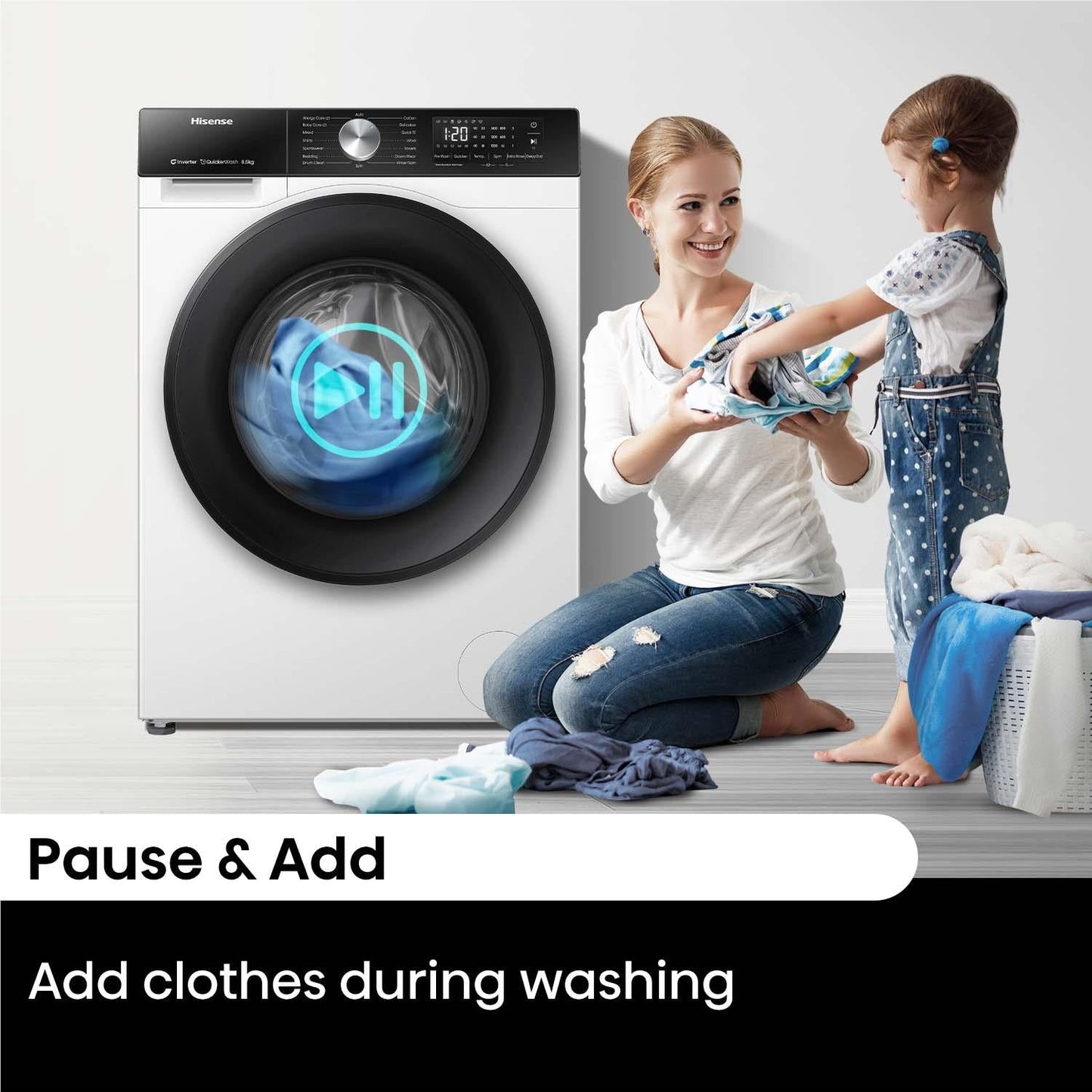 Hisense HWF3S8514 8.5kg Series 3 Front Load Washer (White)