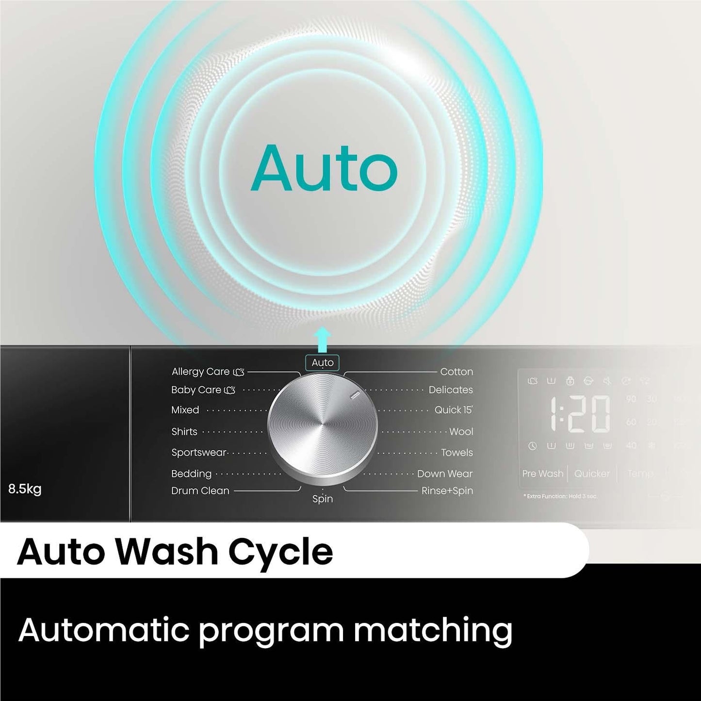Hisense HWF3S8514 8.5kg Series 3 Front Load Washer (White)