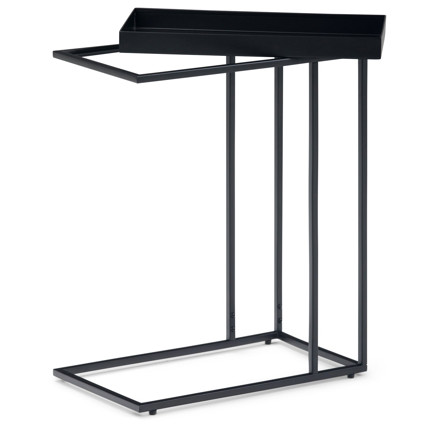 C-Shaped Side Table with Removable Tray Top