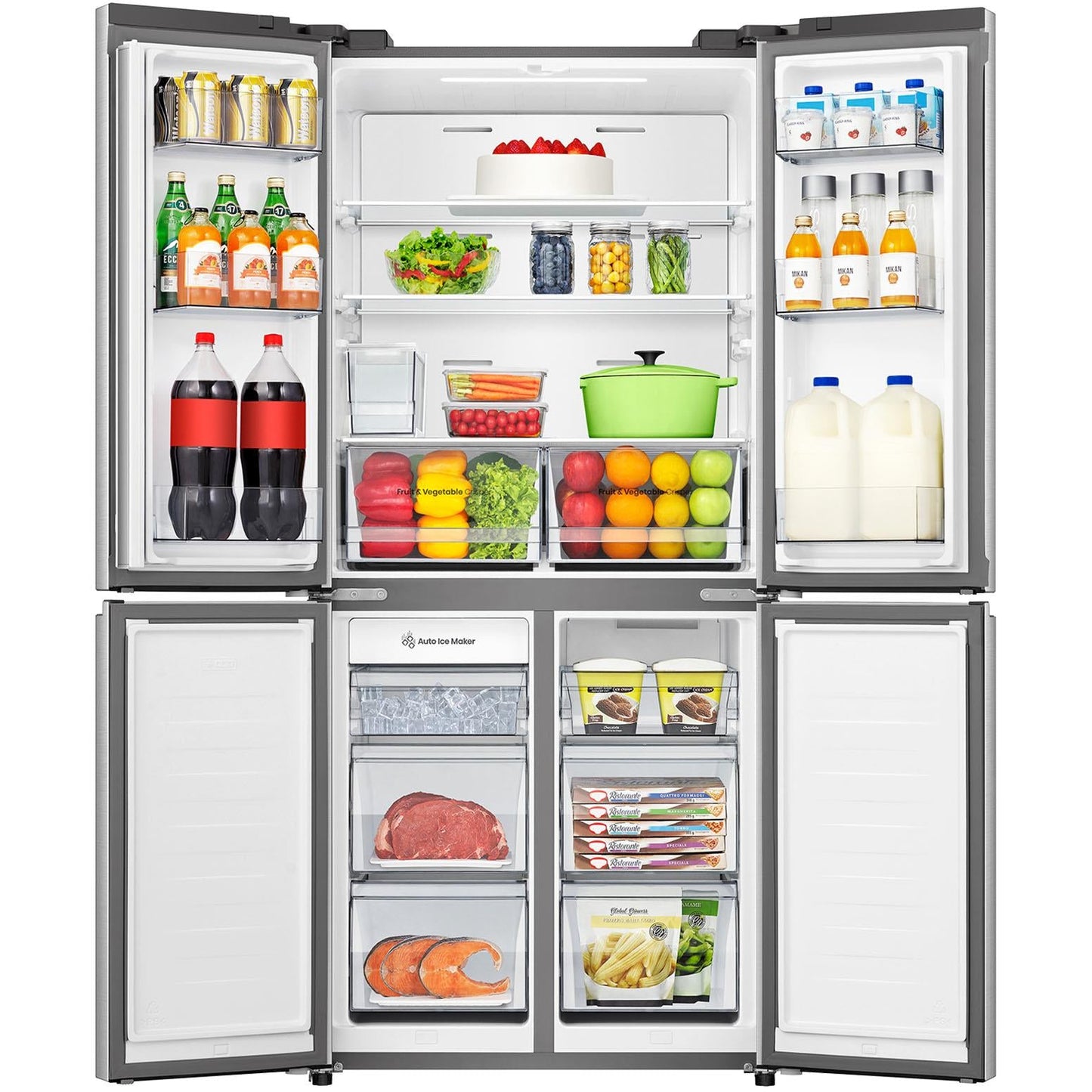 Hisense HRCD483TSW 483L PureFlat Slim French Door Fridge (Silver)