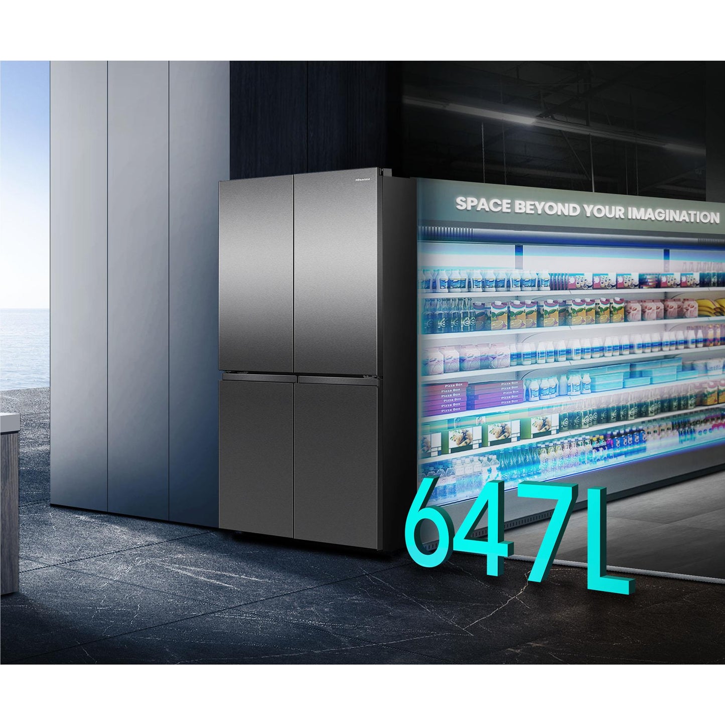 Hisense HRCD640TB 647L French Door Fridge (Dark Stainless Steel)