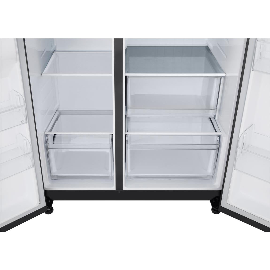 LG - GS-B599MBL 664L Flat Door Side by Side Fridge in (Matte Black)