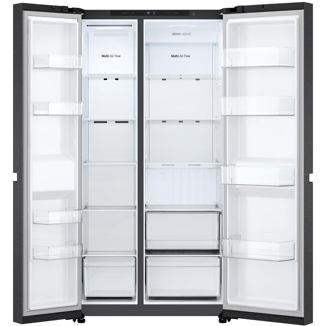 LG - GS-B599MBL 664L Flat Door Side by Side Fridge in (Matte Black)