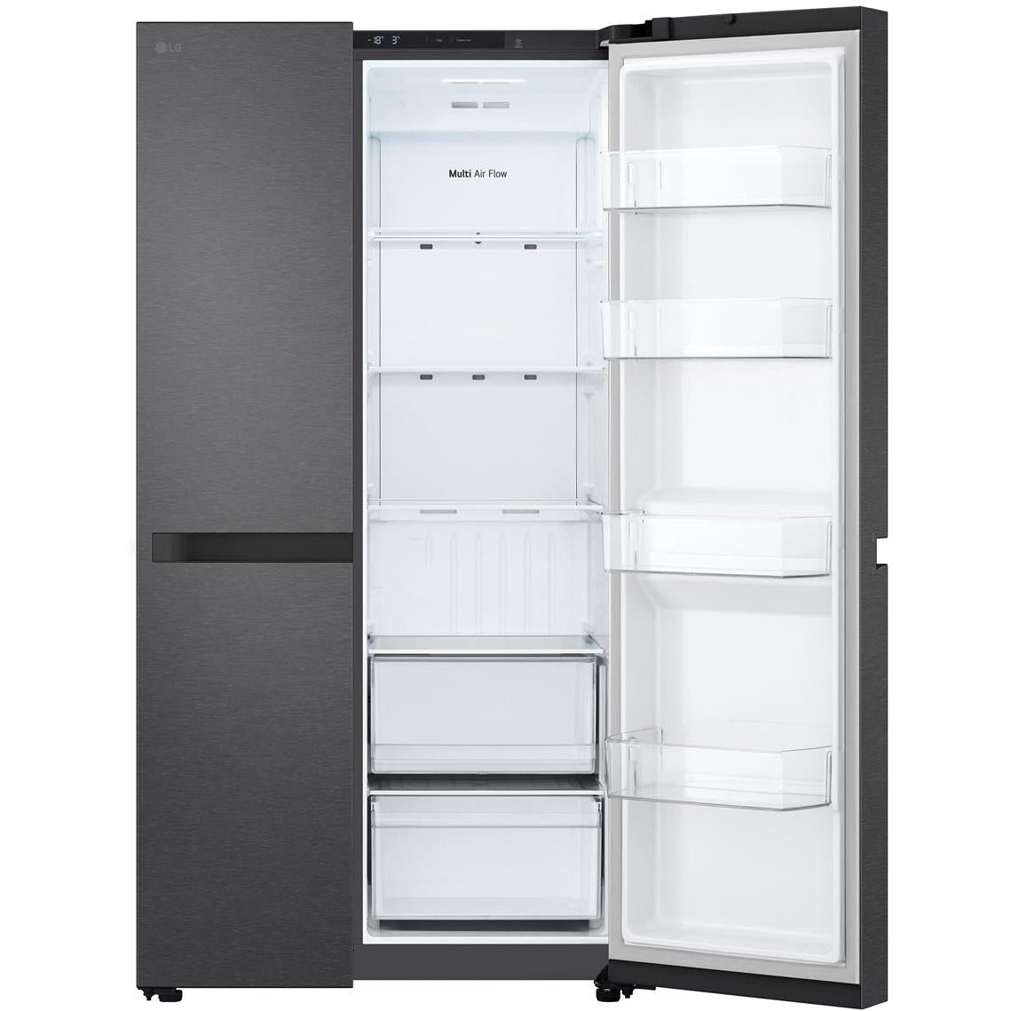 LG - GS-B599MBL 664L Flat Door Side by Side Fridge in (Matte Black)