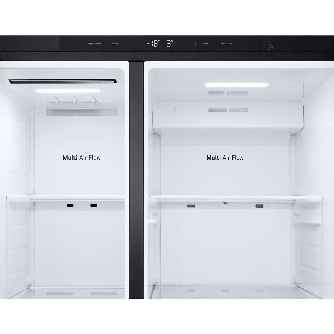LG - GS-B599MBL 664L Flat Door Side by Side Fridge in (Matte Black)