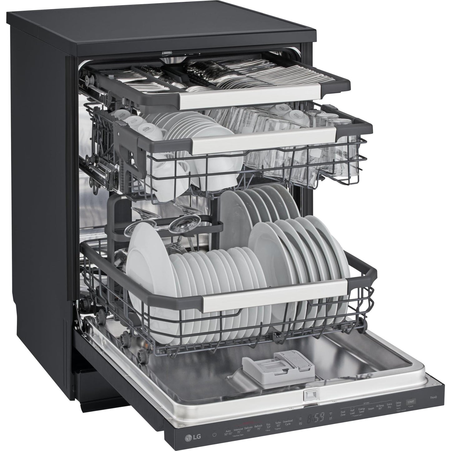 LG XD2A25MB TrueSteam 15 Place Setting Freestanding Dishwasher (Matte Black)