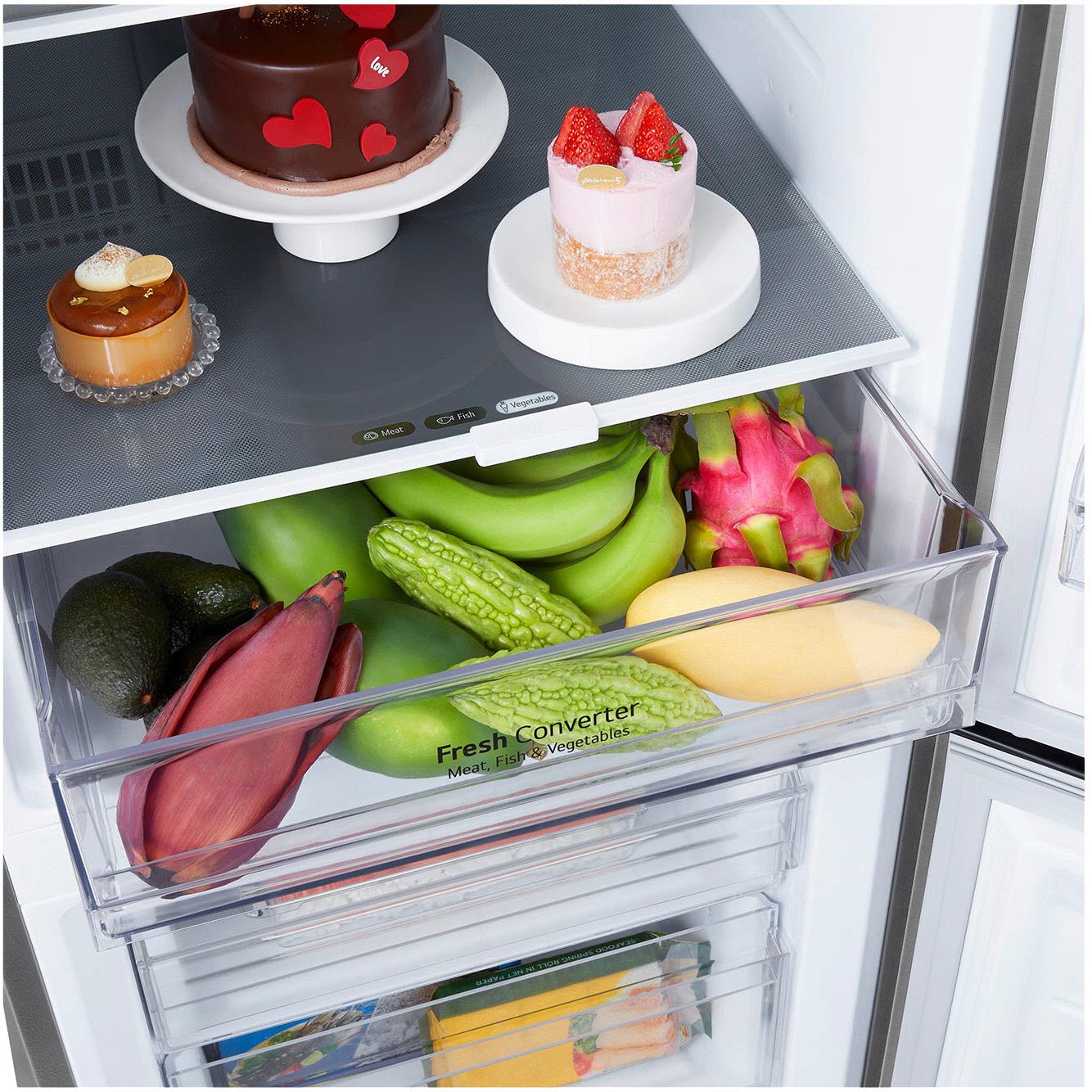 LG GB-B300PL 335L Bottom Mount Fridge (Stainless Finish)