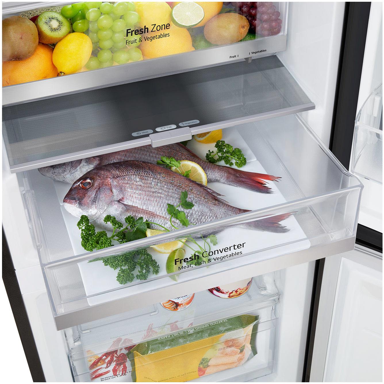 LG GB-V300MBL 340L Bottom Mount Fridge with Instaview (Matte Black)