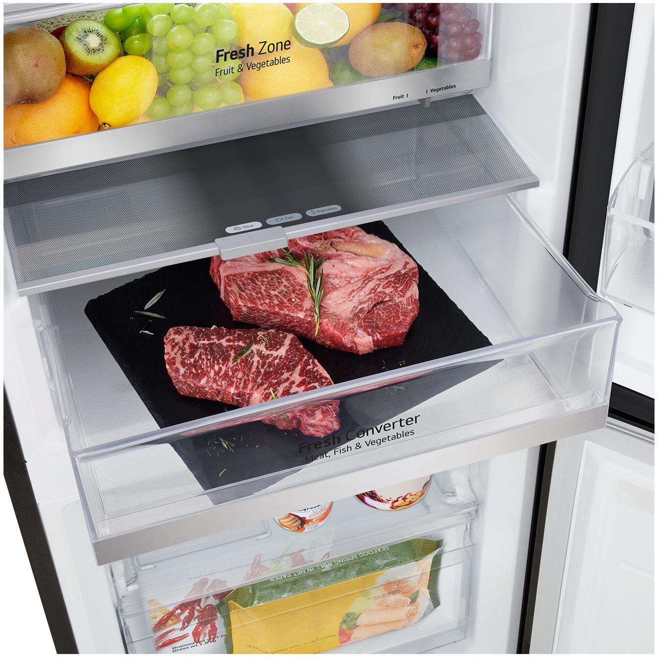LG GB-V300MBL 340L Bottom Mount Fridge with Instaview (Matte Black)