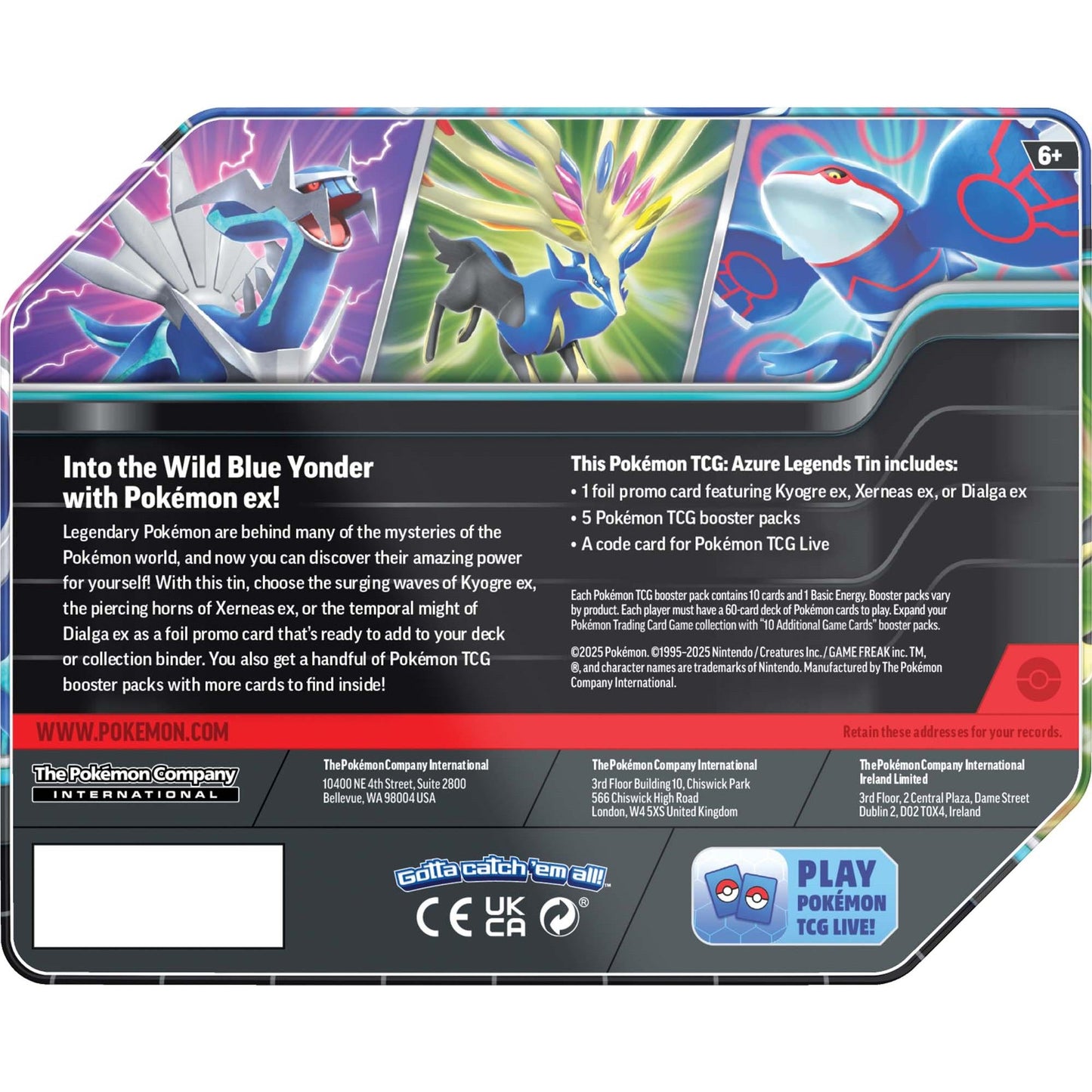 Pokemon Trading Card Game - Azure Legends Tin