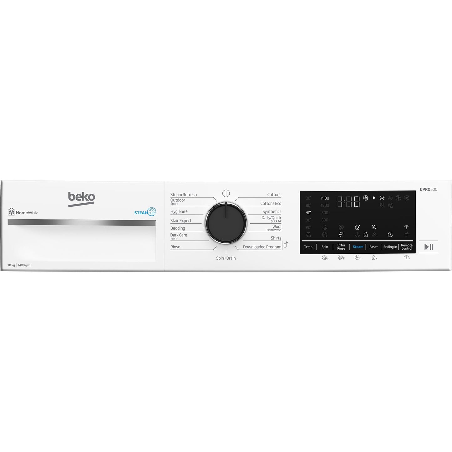 Beko BFLB1020W 10kg Connected Front Load Washing Machine with Steam (White)