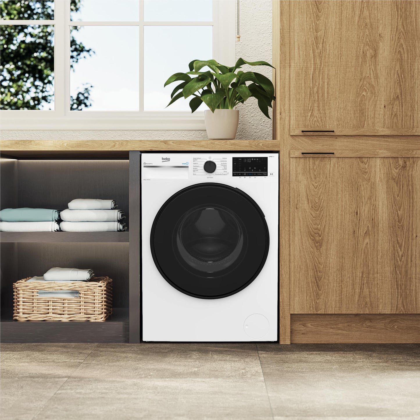 Beko BFLB1020W 10kg Connected Front Load Washing Machine with Steam (White)