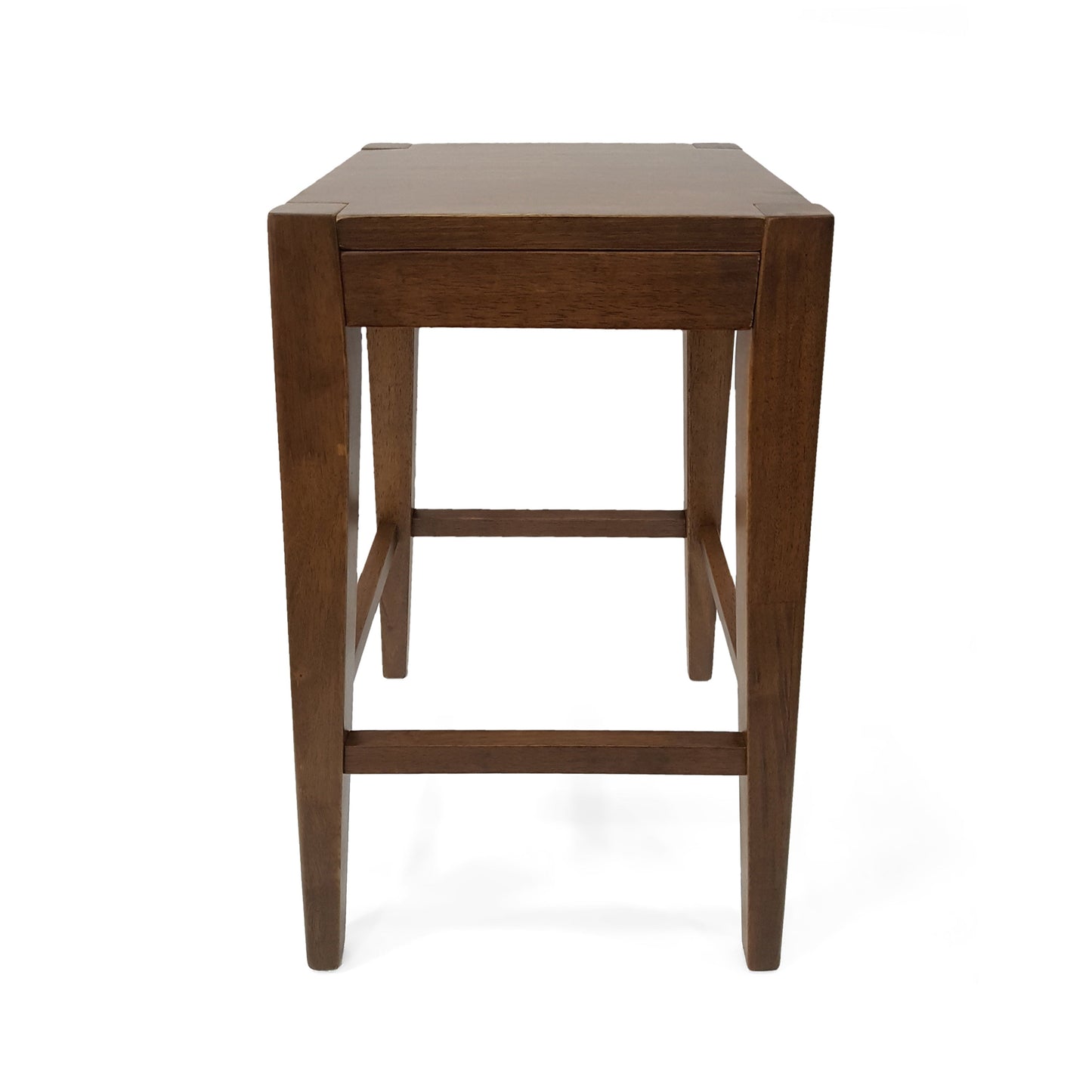 Wood Counter Stool with Armless Design and Footrest, Set of 2