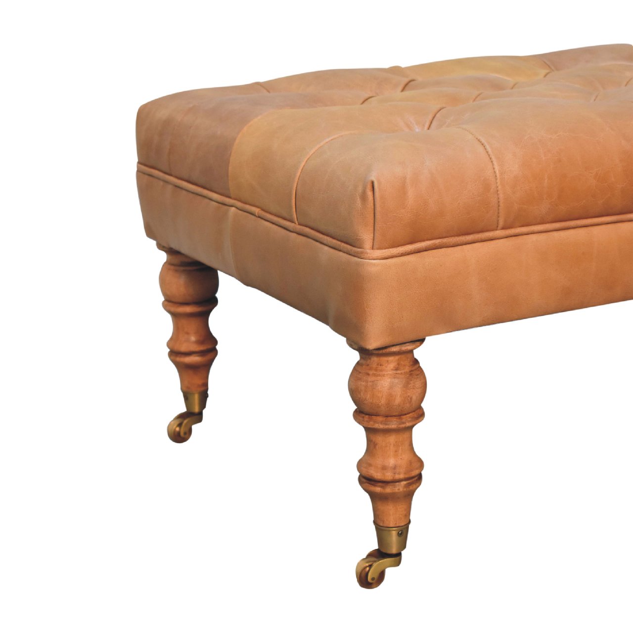Upholstered Ottoman with Castor Legs