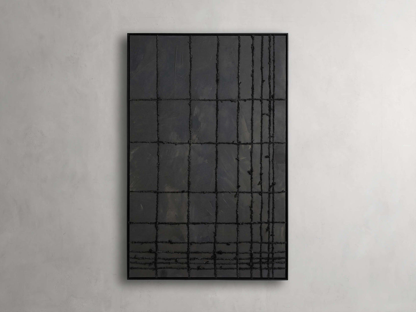 Linear Charcoal Framed Print