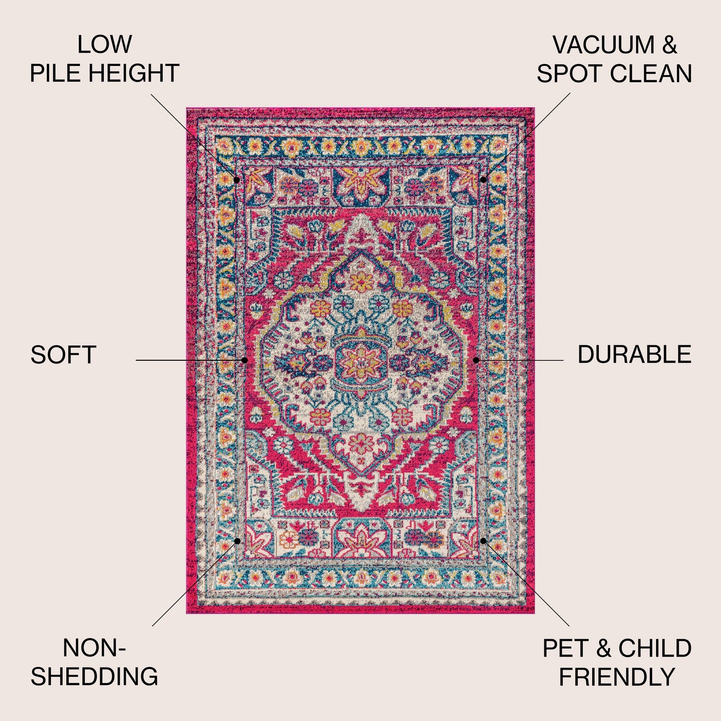 Bohemian FLAIR Boho Vintage Medallion Area Rug