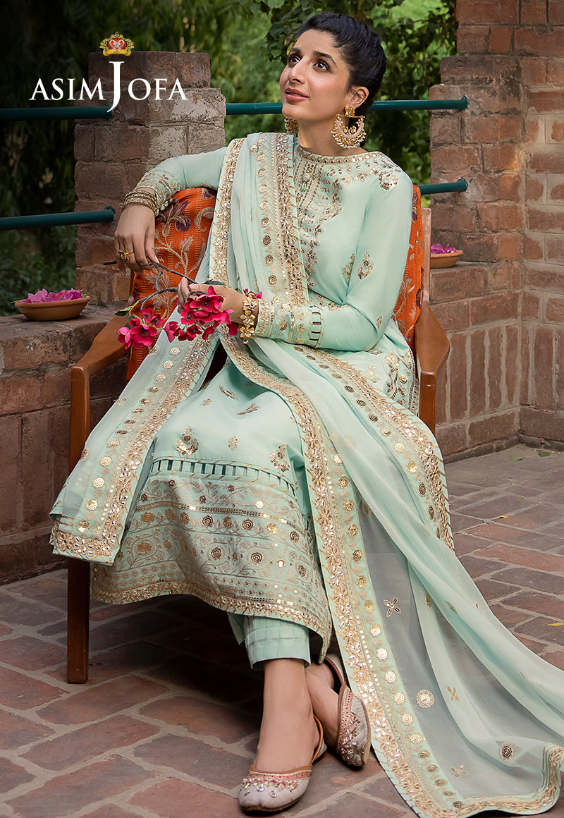 AJSW-11 EMBROIDERED LAWN SILK 3 PCS