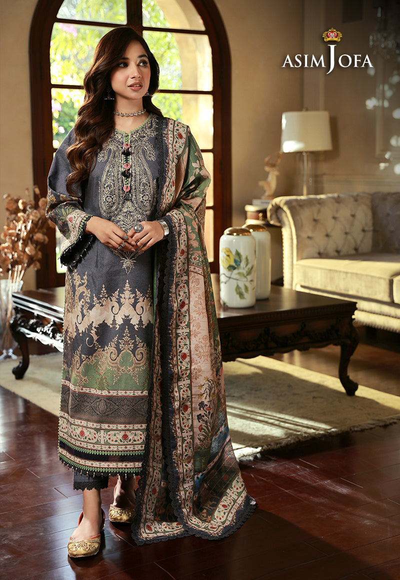 AJAWP-06 STITCHED EMBROIDERED KARANDI 3 PCS