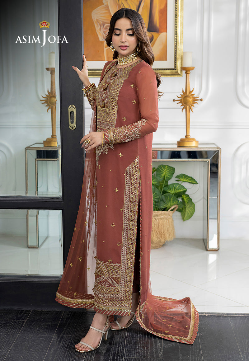 AJJM-13 EMBROIDERED GEORGETTE , ORGANZA 3 PCS