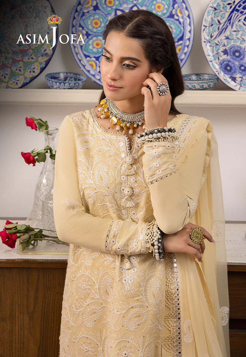 AJSW-09 EMBROIDERED LAWN SILK 3 PCS