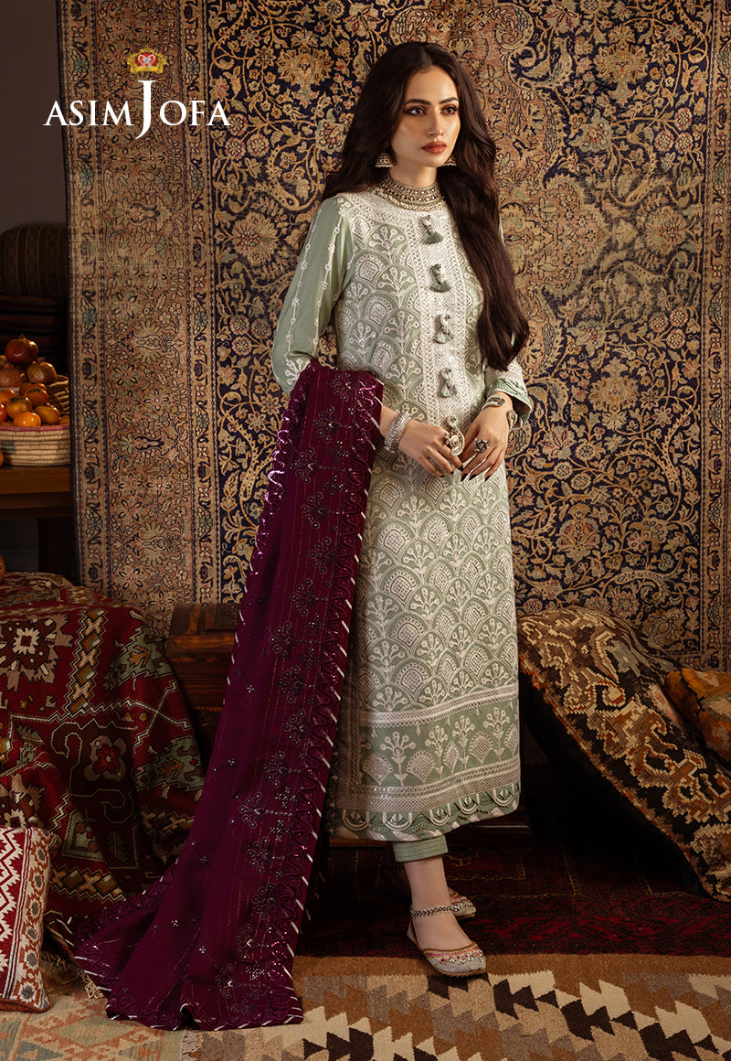 AJKTP-01 EMBROIDERED TWILL 3 PCS STITCHED