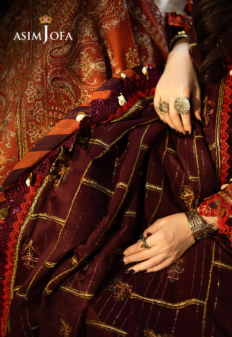 AJKTP-09 EMBROIDERED SELF TWILL 3 PCS STITCHED