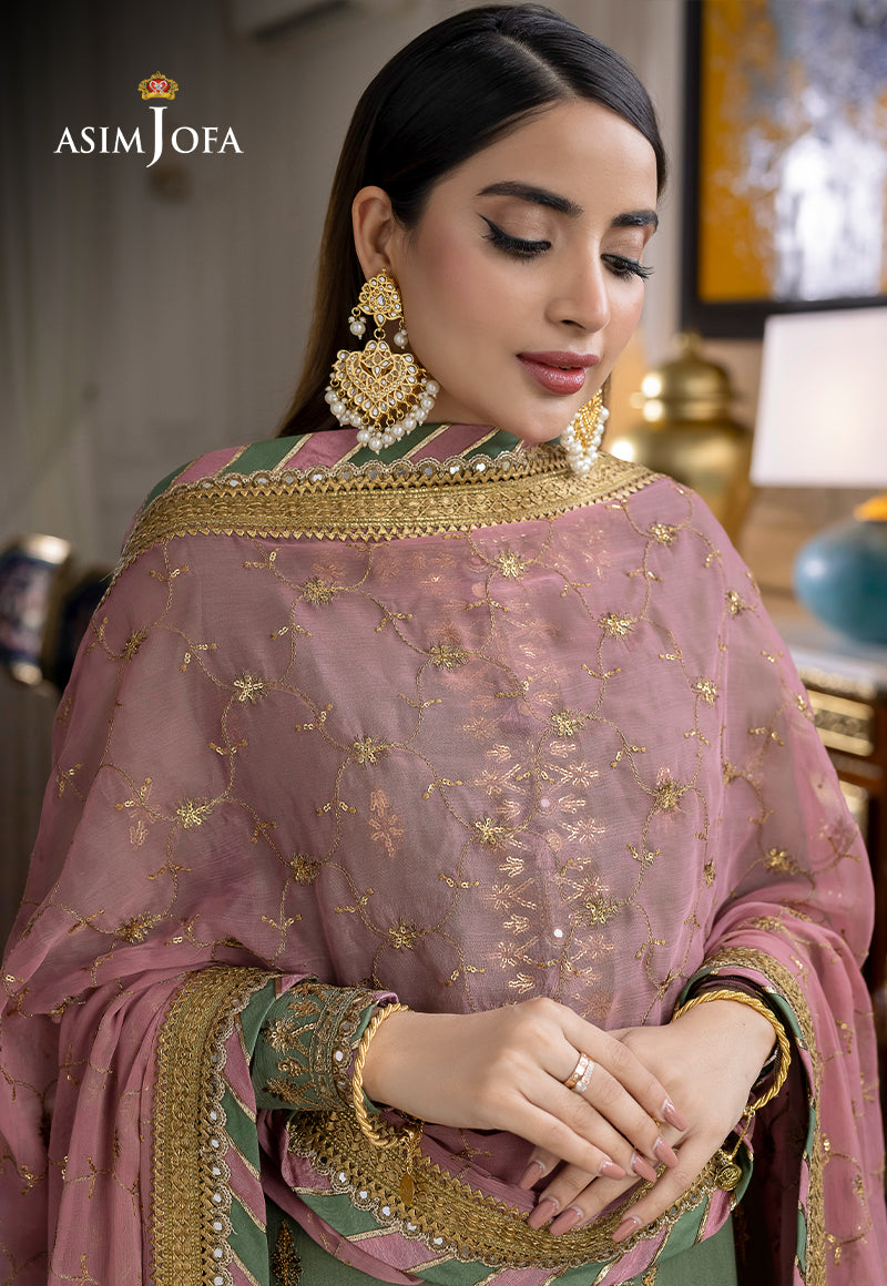 AJJM-19 EMBROIDERED CHIFFON , ORGANZA 3 PCS