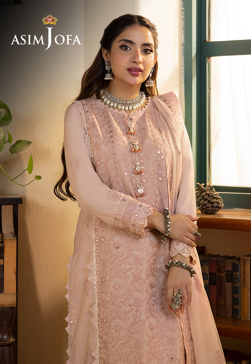 AJSW-07 EMBROIDERED LAWN SILK 3 PCS