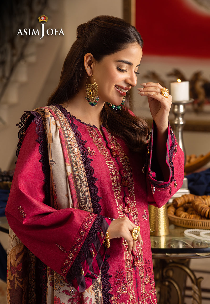AJIWP-04 EMBROIDERED KARANDI 3 PCS STITCHED