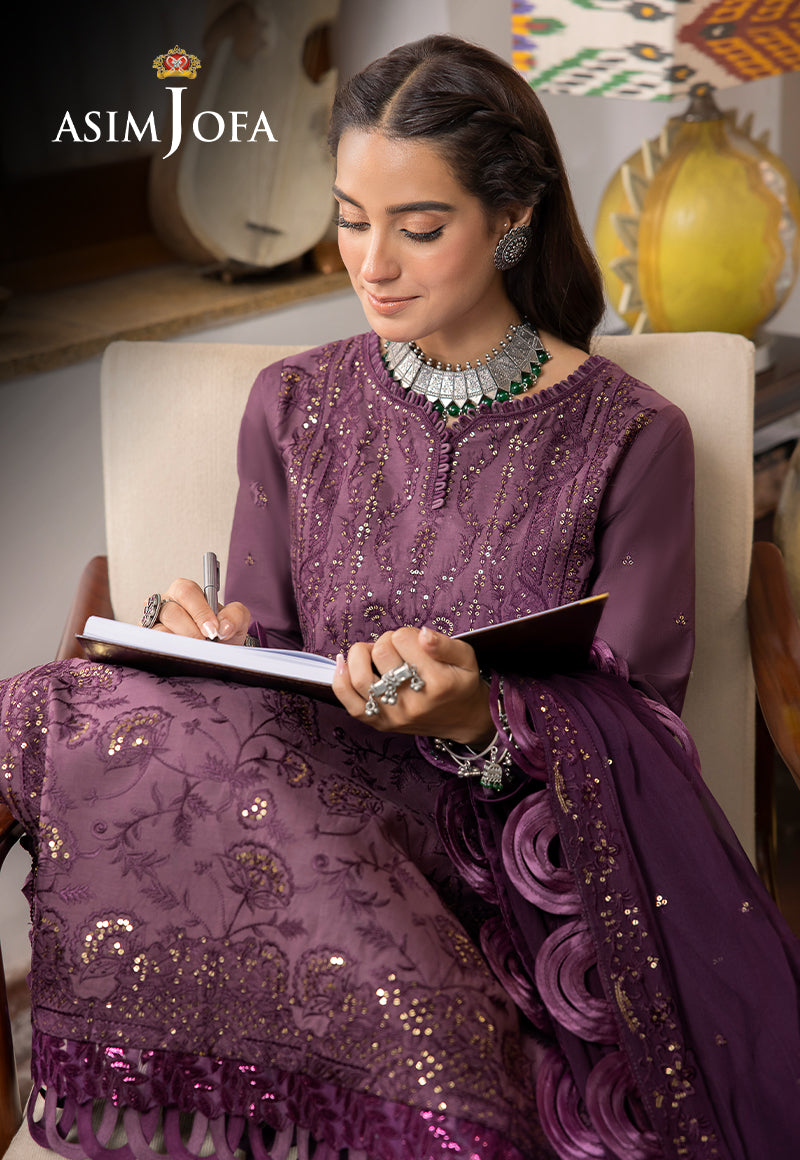 AJSW-06 EMBROIDERED LAWN SILK 3 PCS