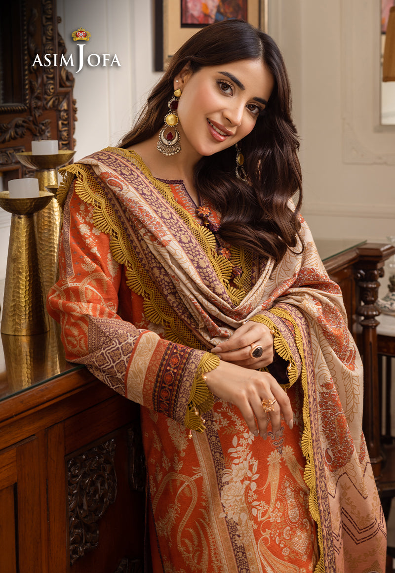 AJIWP-12 STITCHED EMBROIDERED KHADDAR 3 PCS