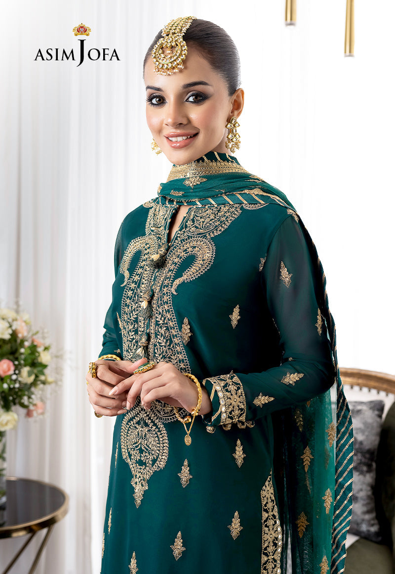 AJJM-12 EMBROIDERED GEORGETTE , ORGANZA 3 PCS